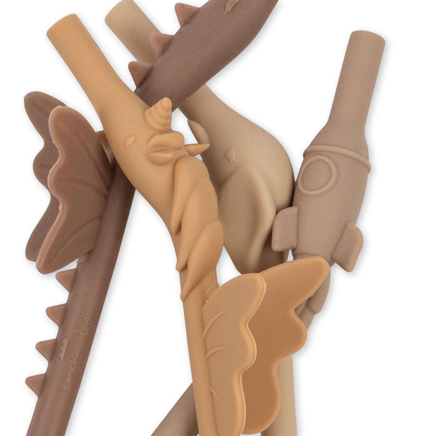 Konges Sløjd 4 pack silicone mix shaped straws - hortensia mix