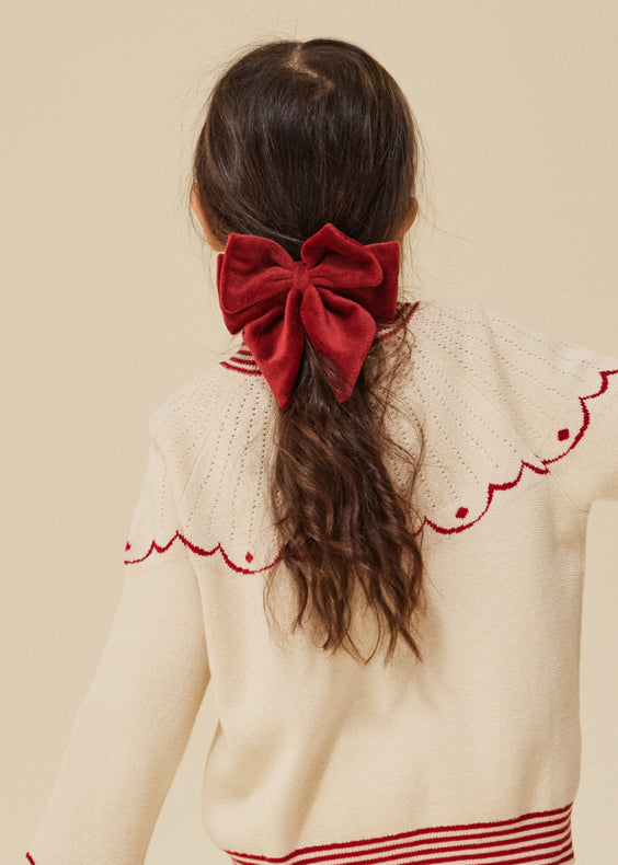 Konges Sløjd Velvet Bowie Hair Clip - Jolly Red