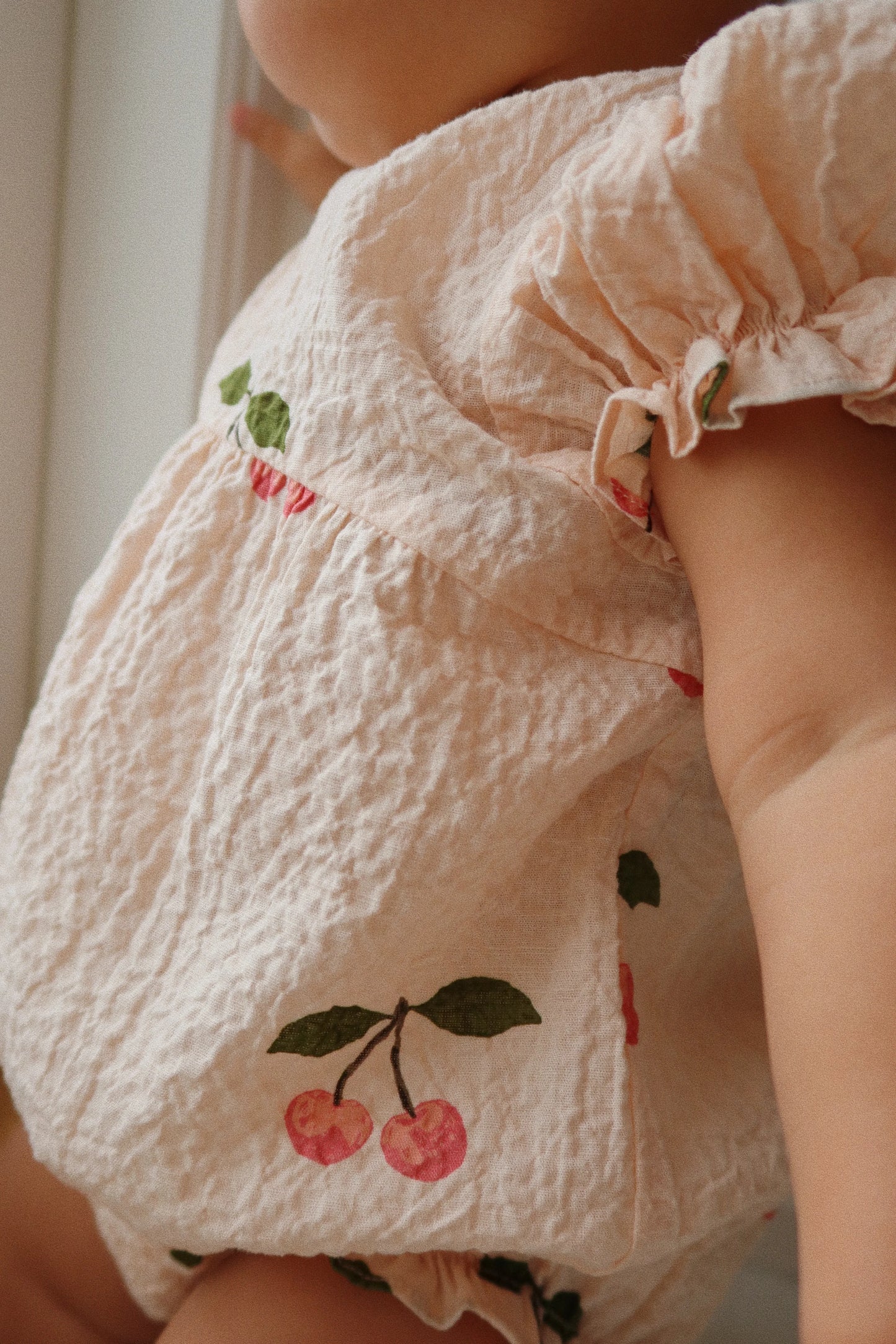 Konges Sløjd Vida Puff Sleeve Romper Gots - Ma Grande Cerise Pink