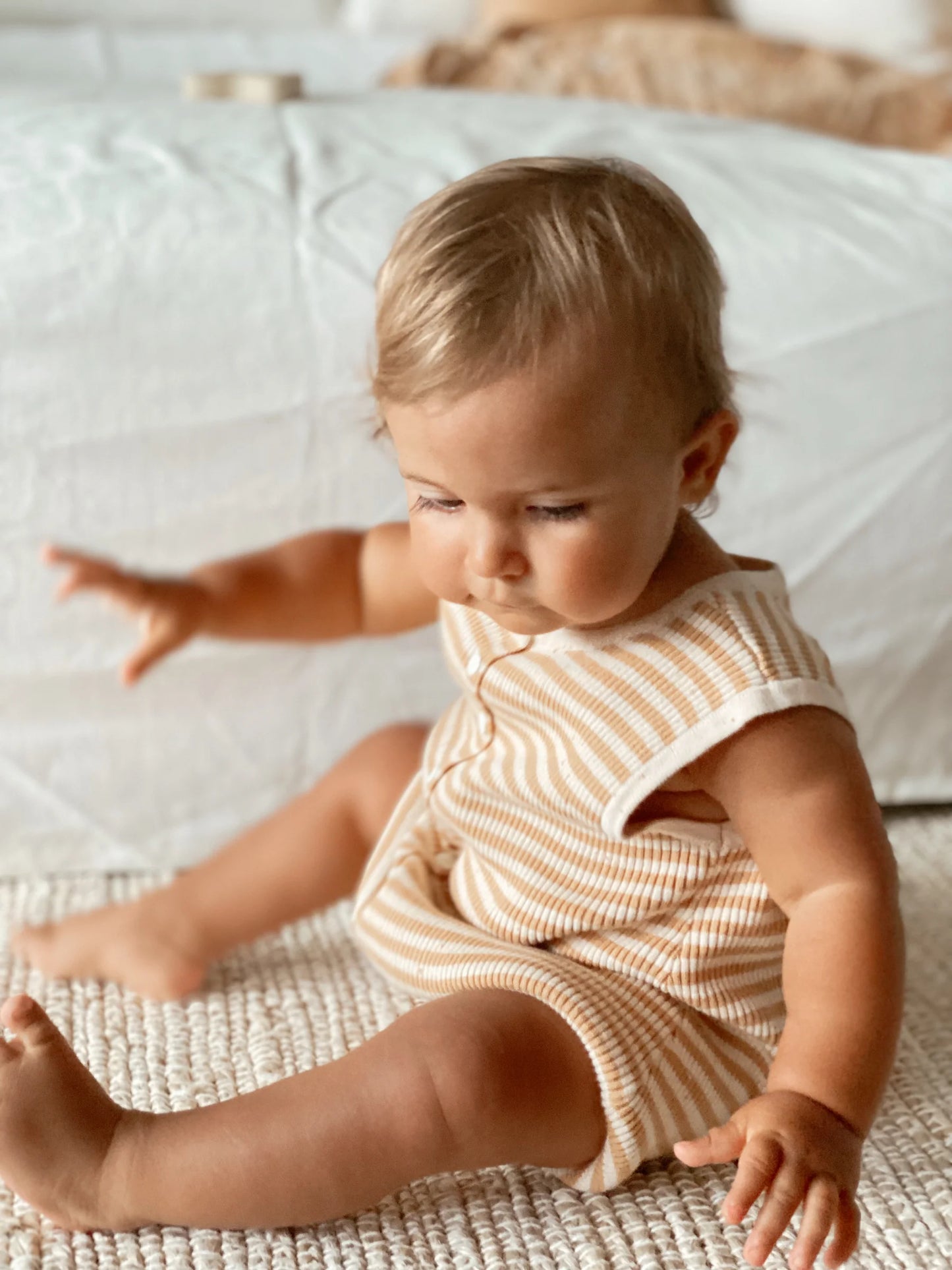 Ziggy Lou Summer Bubble Romper - Golden Stripes