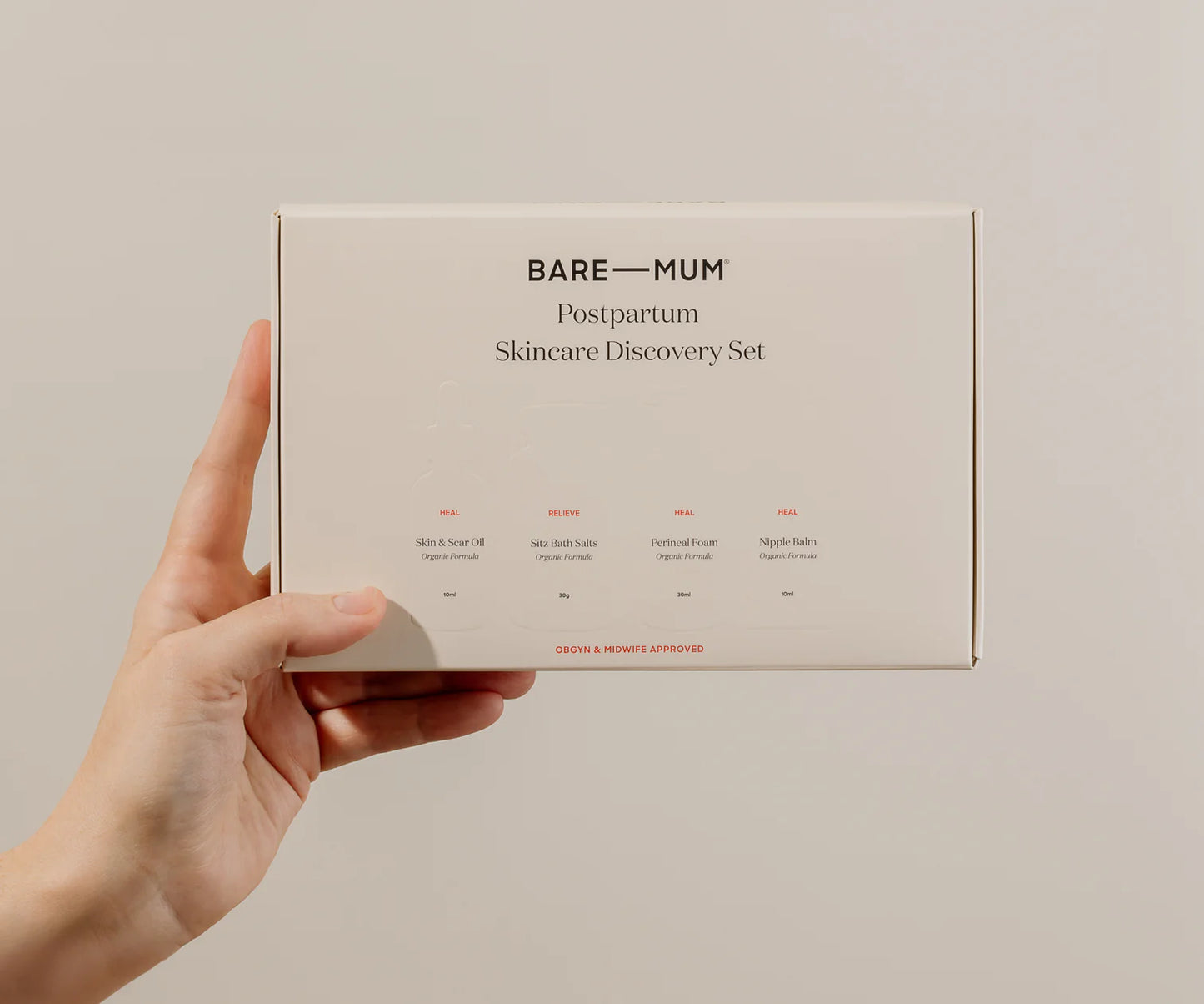Bare Mum Postpartum Skincare Discovery Set Organic Formulas