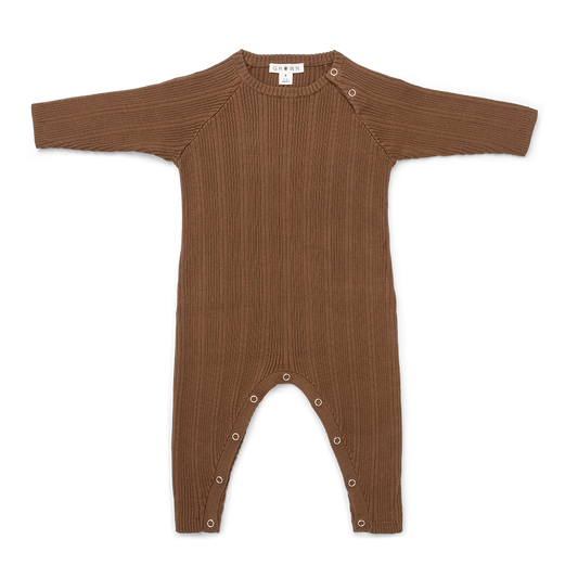 Grown Organic Ribbed Jumpsuit - Espresso