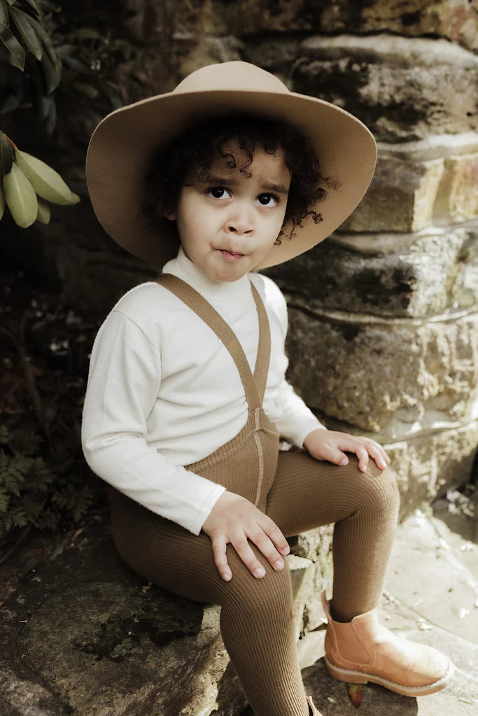 Silly Silas Footed Cotton Tights - Acorn Brown