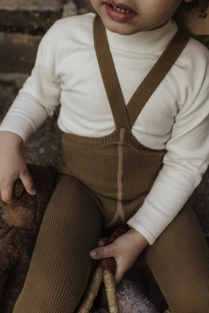 Silly Silas Footed Cotton Tights - Acorn Brown