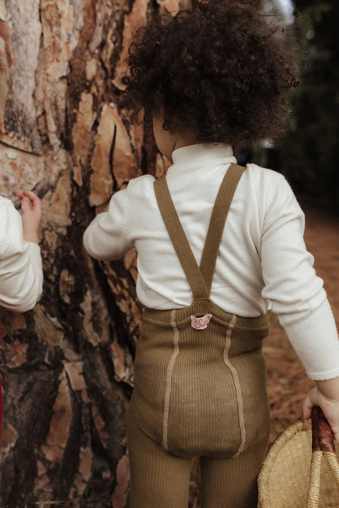 Silly Silas Footed Cotton Tights - Acorn Brown