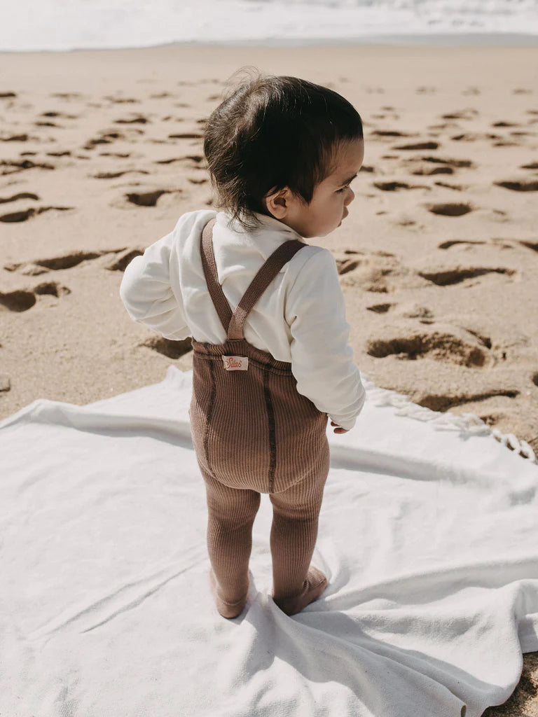 Silly Silas Footed Cotton Tights - Granola