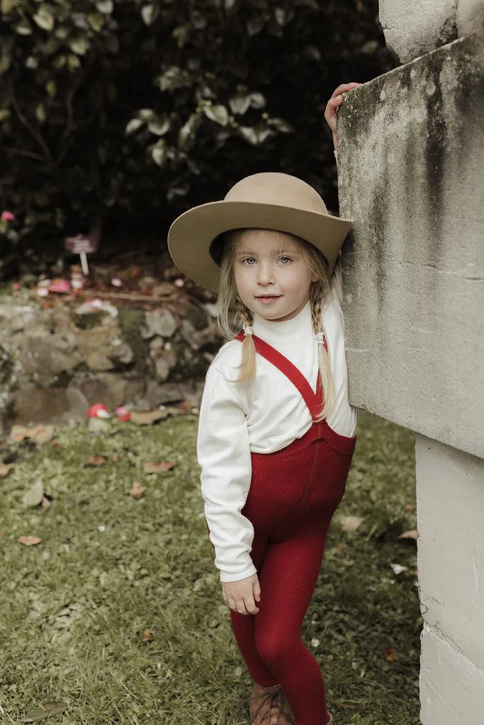 Silly Silas Footed Cotton Tights - Maple Leaf