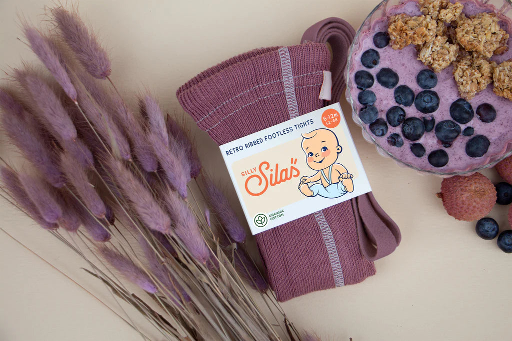 Silly Silas Footless Cotton Tights - Açaí Smoothie