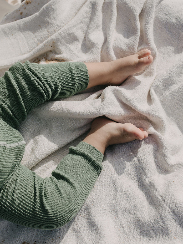 Silly Silas Footless Cotton Tights - Matcha Oat Latte