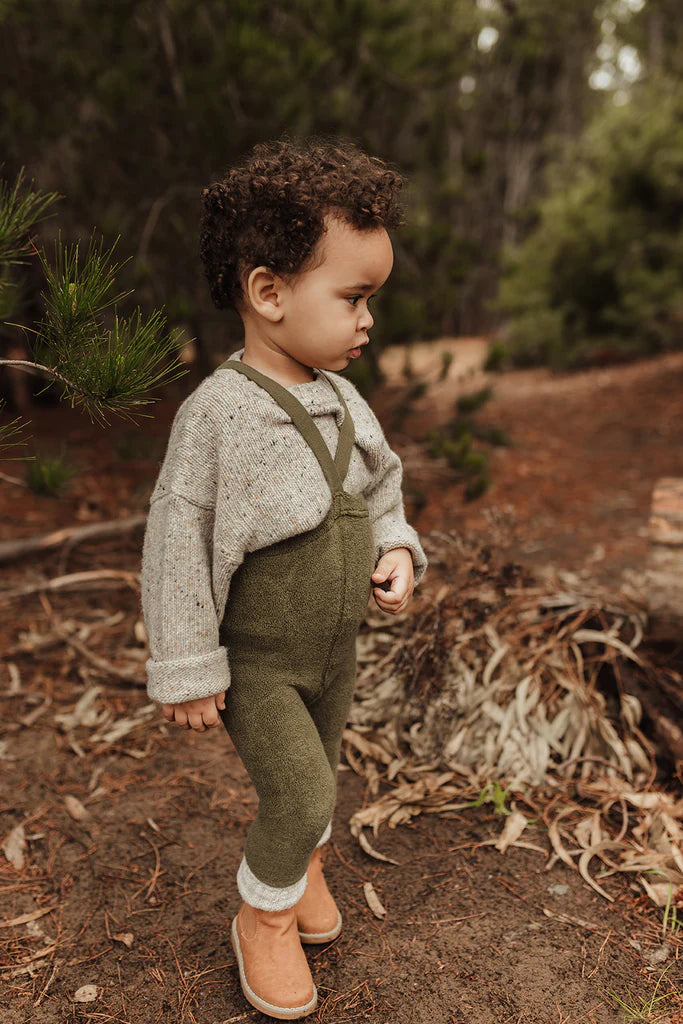 Silly Silas Teddy Warmy Footless Cotton Tights - Olive