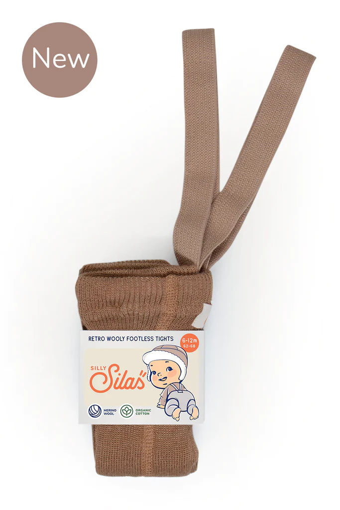 Silly Silas Wooly Footless Tights - Cappuccino Brown