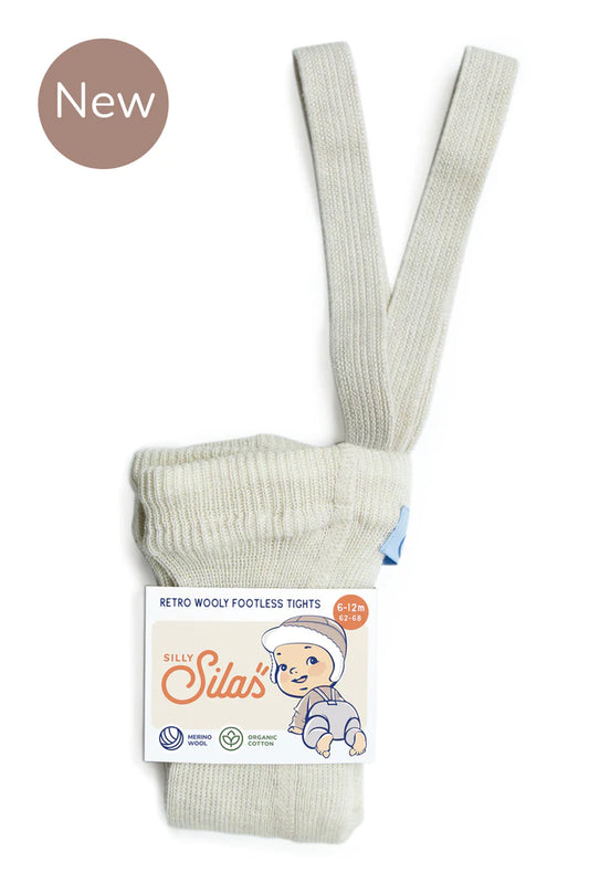 Silly Silas Wooly Footless Tights - Cream Blend