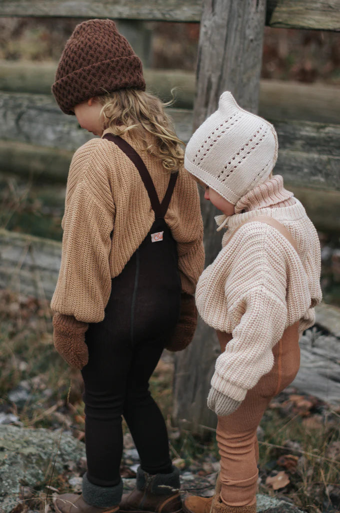 Silly Silas Wooly Footless Tights - Espresso Brown