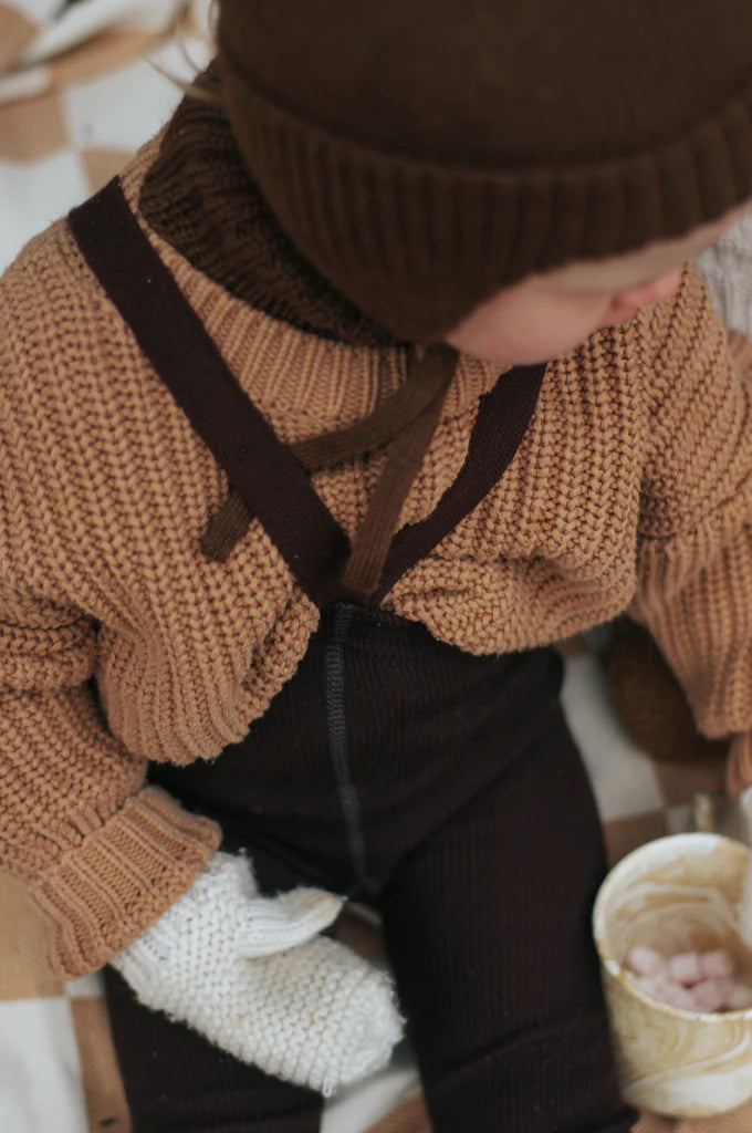 Silly Silas Wooly Footless Tights - Espresso Brown