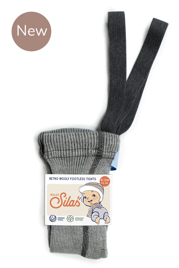 Silly Silas Wooly Footless Tights - Granite Grey
