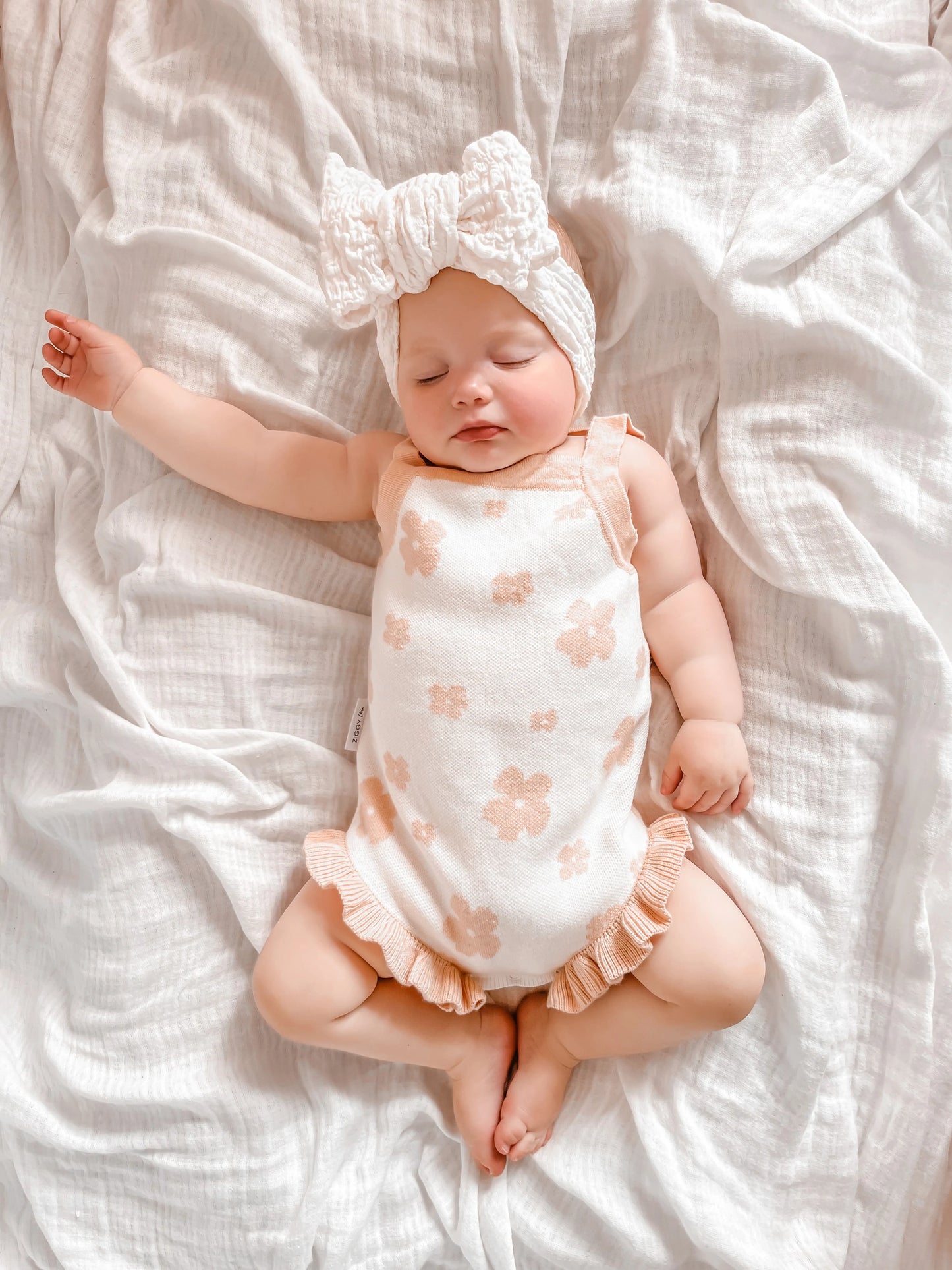 Ziggy Lou Knitted Frill Bodysuit - Bloom (Coral)