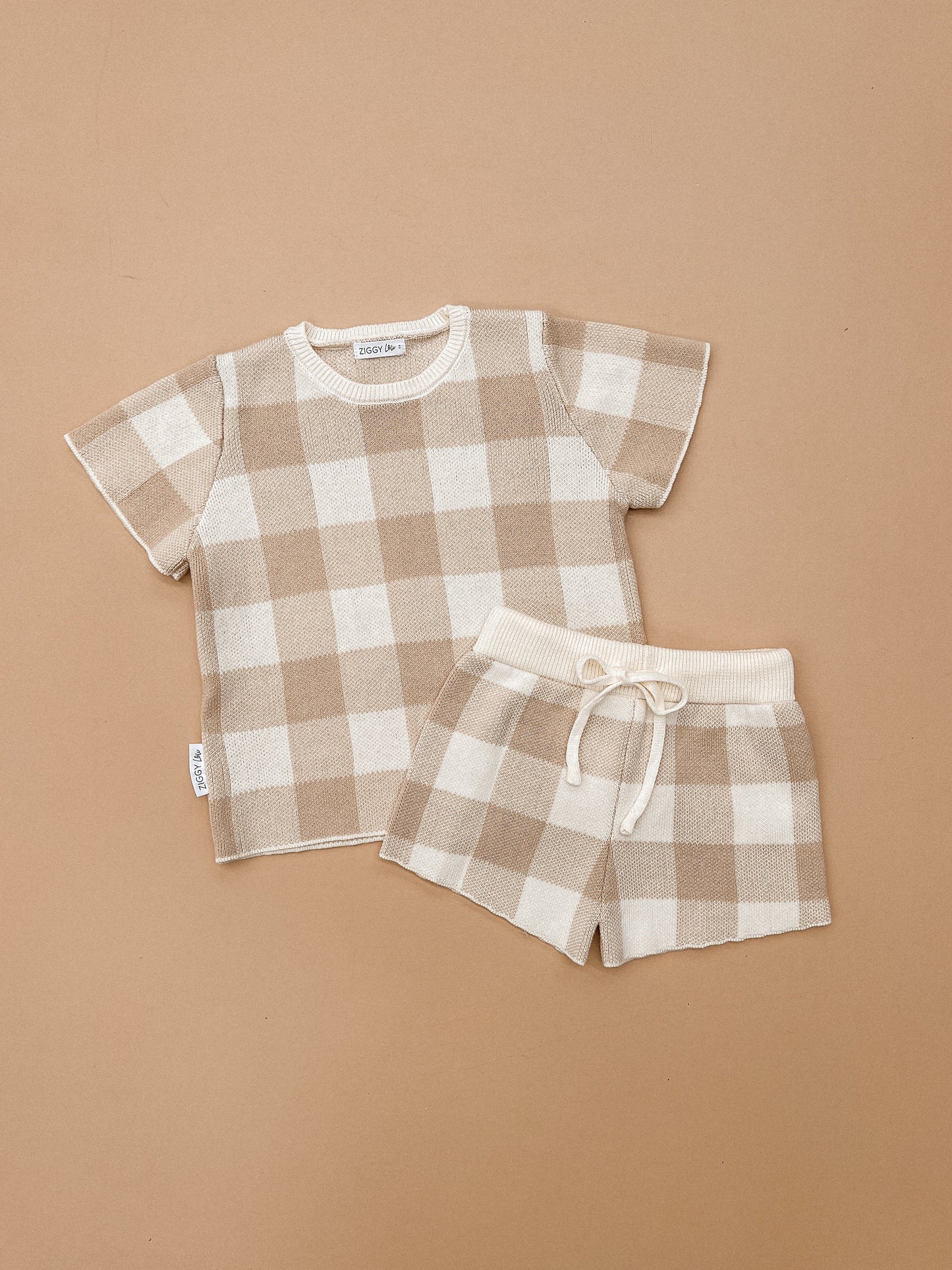 Ziggy Lou Knitted Shorts - Gingham