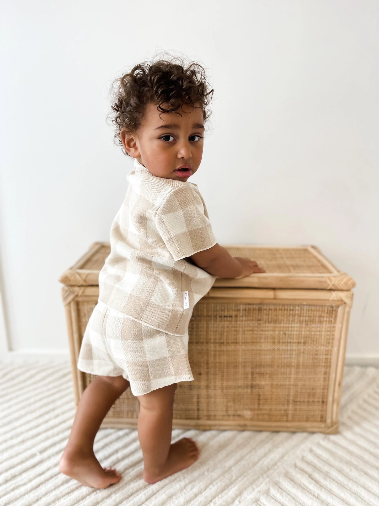 Ziggy Lou Knitted Shorts - Gingham
