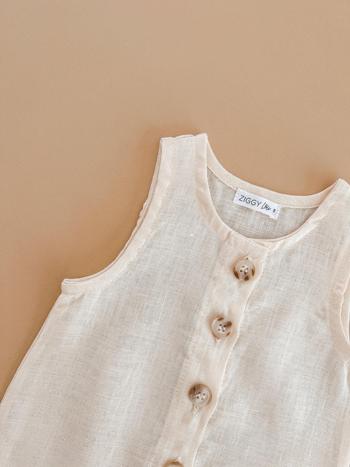 Ziggy Lou Linen Romper - Oat