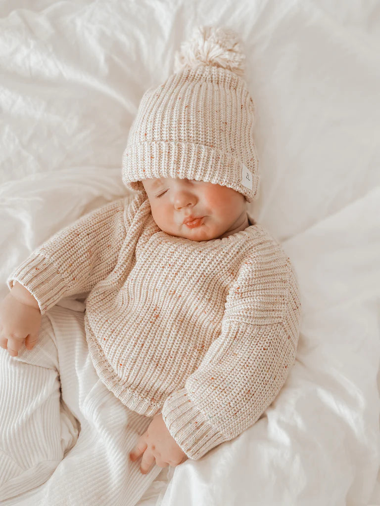 Ziggy Lou Knitted Jumper - Oatmeal Fleck