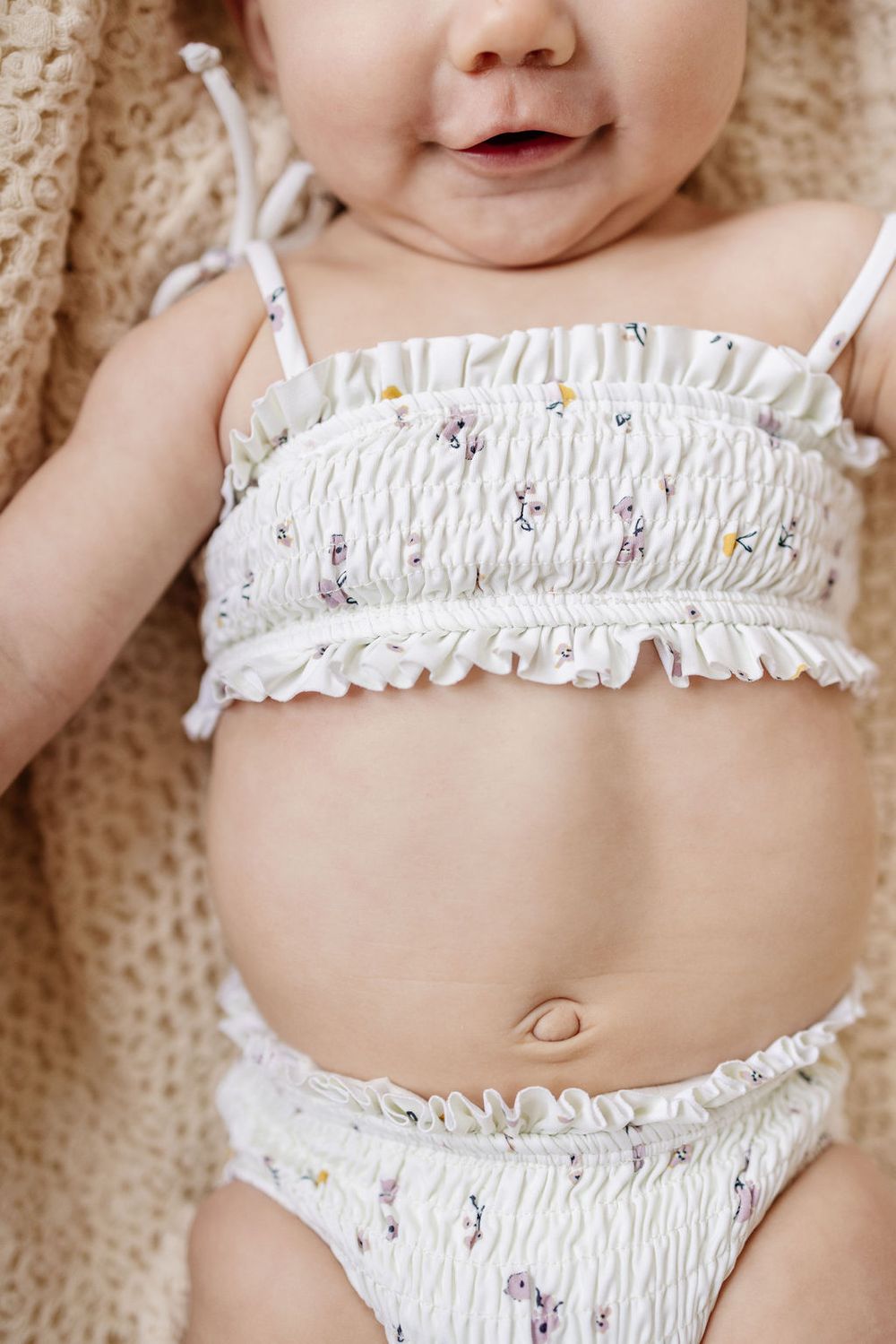 Fin & Vince Smocked Bikini - Lilac Fields