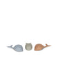 Konges Sløjd 3 pack whale bath toys - quarry blue mix