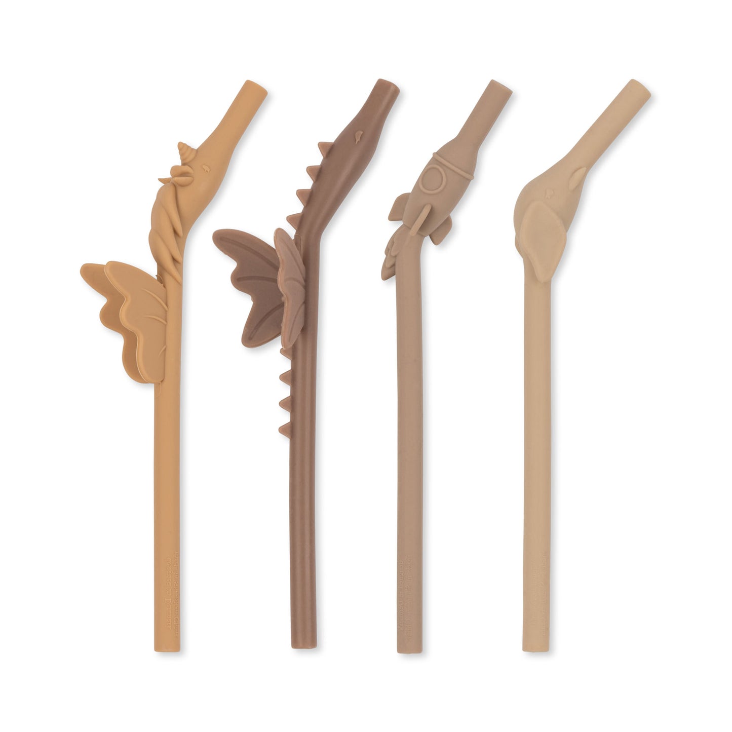 Konges Sløjd 4 pack silicone mix shaped straws - hortensia mix