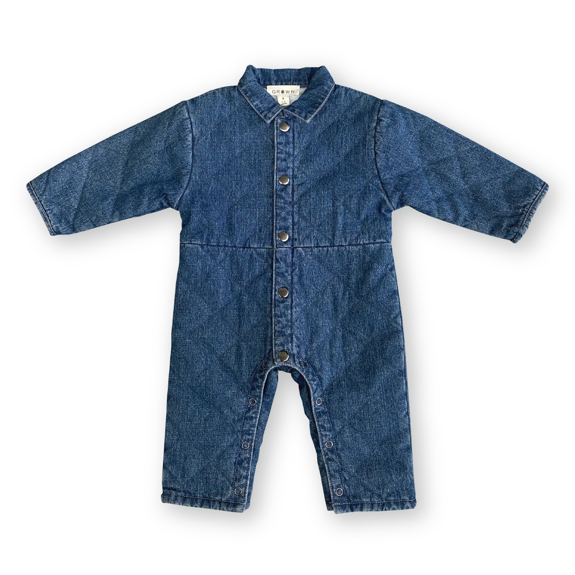 Grown Quilted Hemp Denim Boiler Suit - Denim