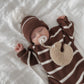 Ziggy Lou Long Sleeve Playsuit - Chocolate Stripe