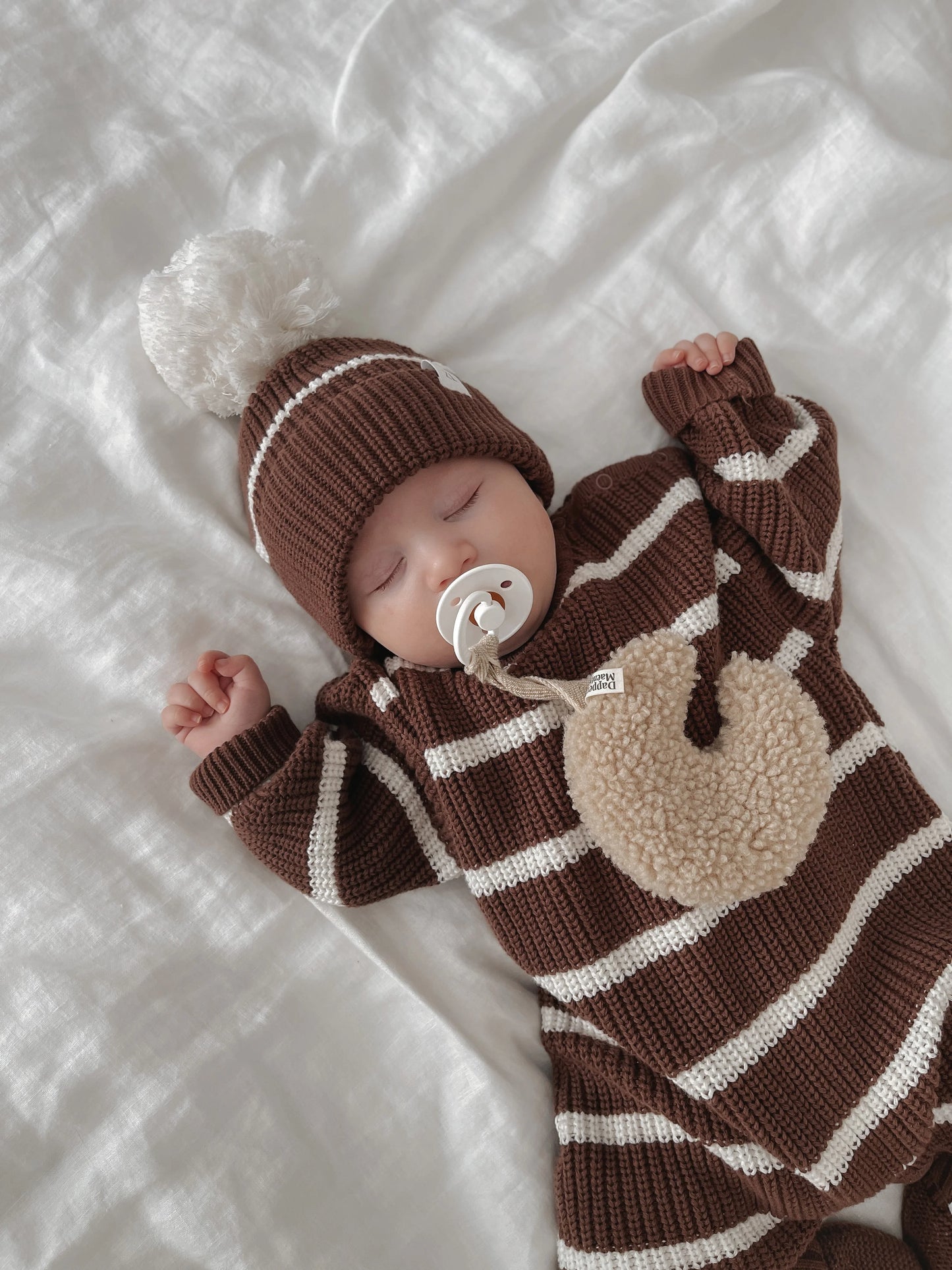 Ziggy Lou Long Sleeve Playsuit - Chocolate Stripe