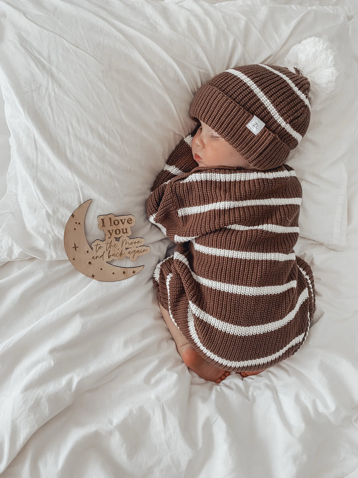 Ziggy Lou Long Sleeve Playsuit - Chocolate Stripe