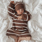 Ziggy Lou Long Sleeve Playsuit - Chocolate Stripe