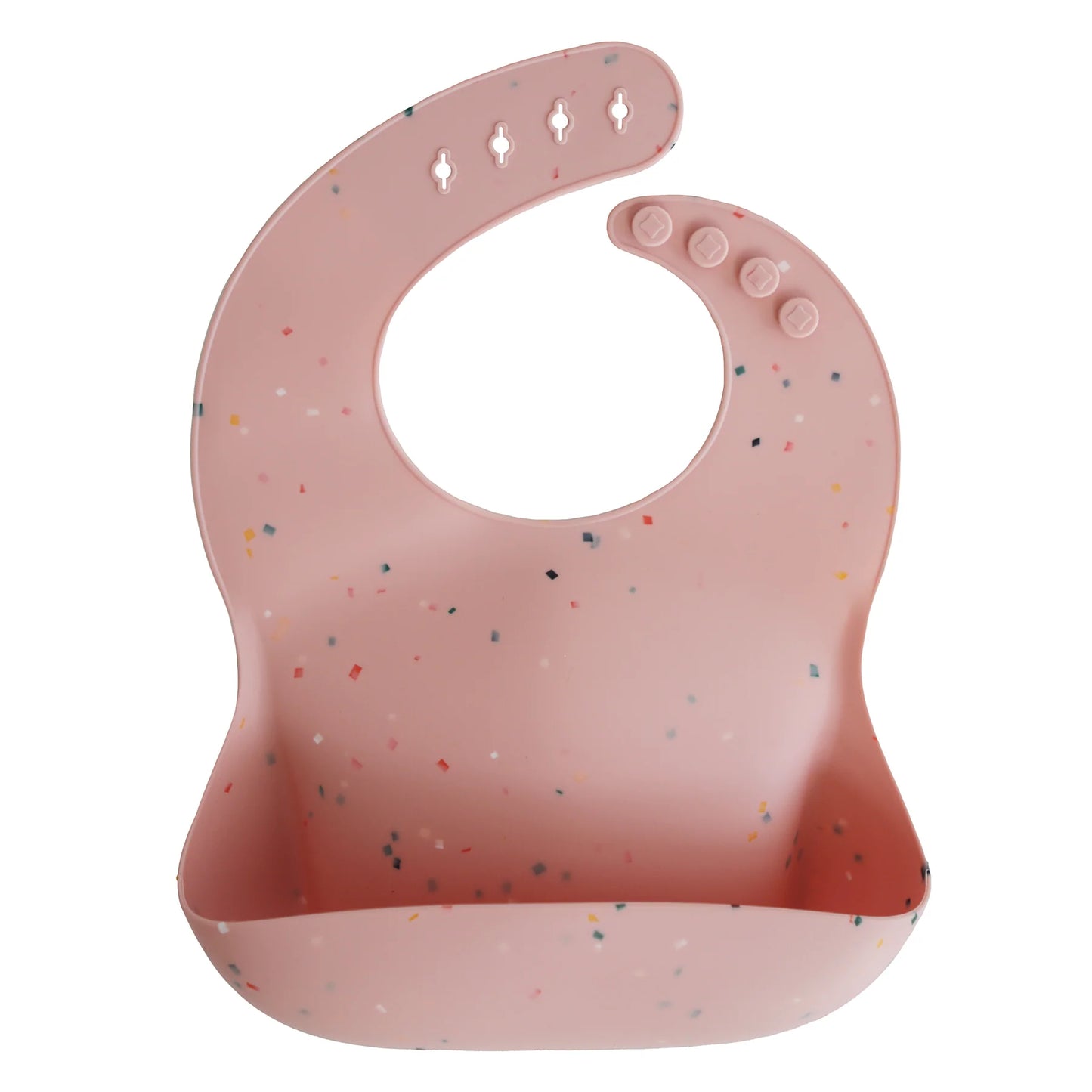 Silicone Baby Bib -Powder Pink Confetti