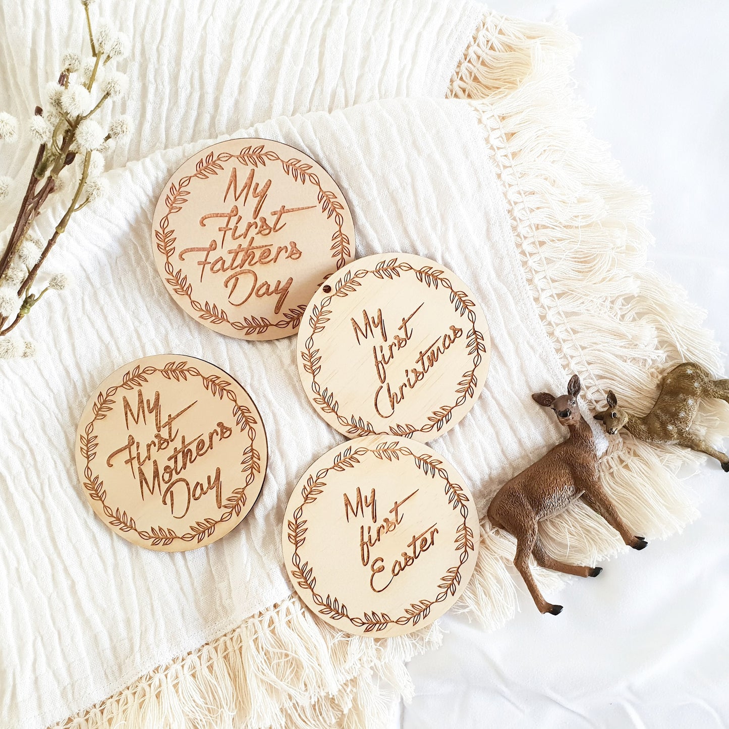 Wooden special calendar date discs - Wreath