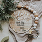 Wooden + Acrylic "Hello World' birth announcement disc