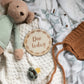 Wooden pregnancy milestone card discs - Wreath