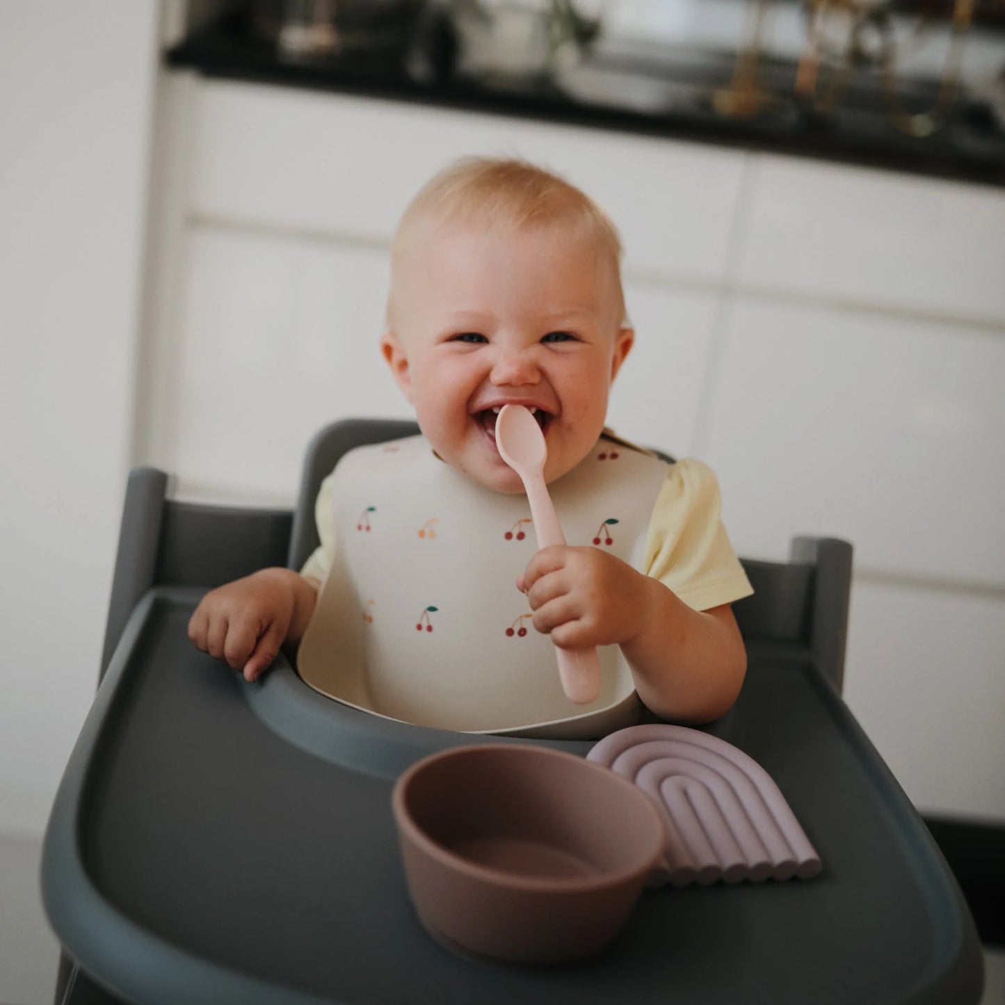 Silicone Feeding Spoons 2 Pack - Blush/Shifting Sand