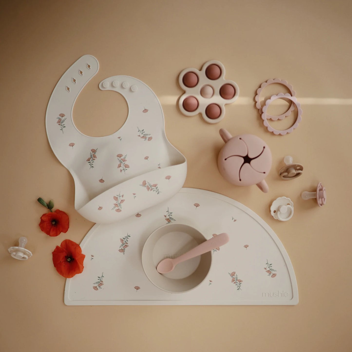 Silicone Feeding Spoons 2 Pack - Blush/Shifting Sand