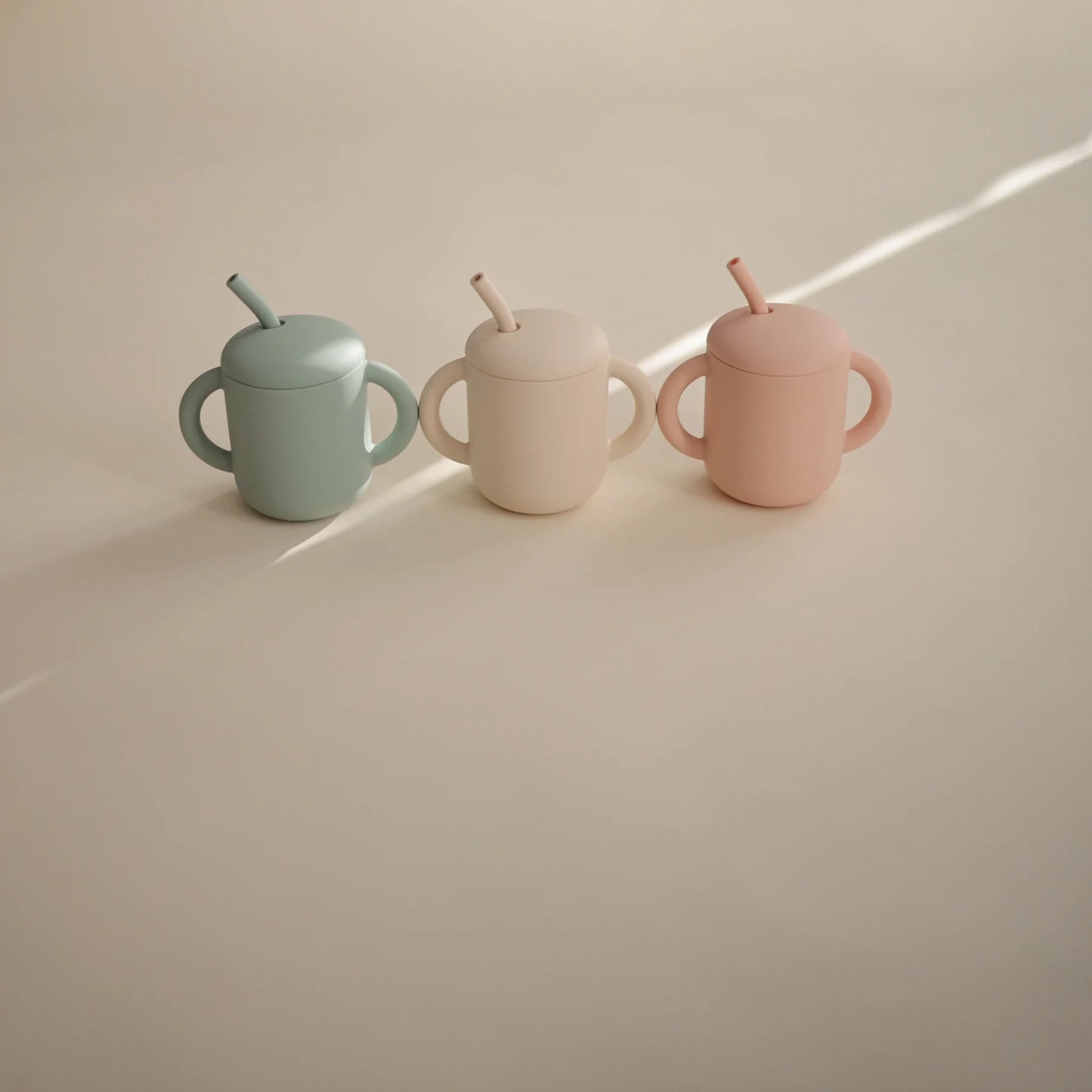 Silicone Training Cup + Straw - Blush