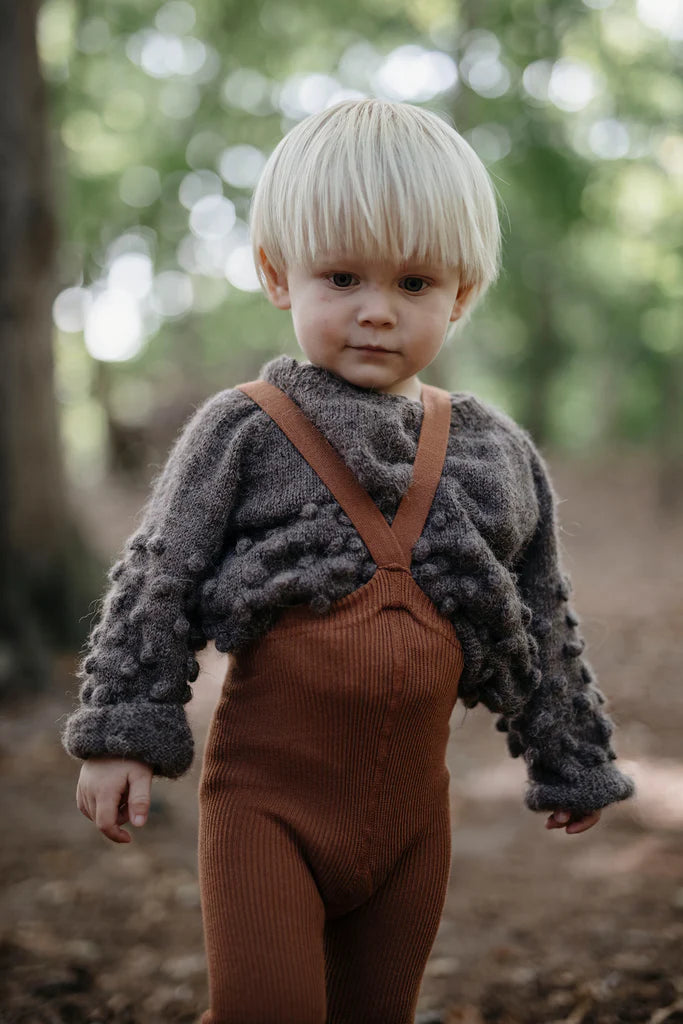 Silly Silas Footed Cotton Tights - Cinnamon