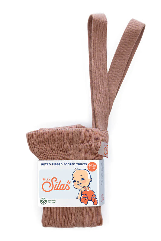 Silly Silas Footed Cotton Tights - Light Brown