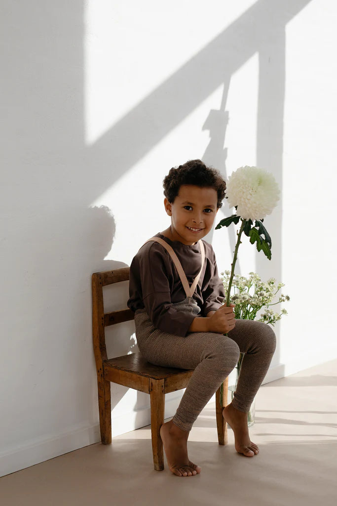 Silly Silas Footless Cotton Tights - Charcoaly Brown