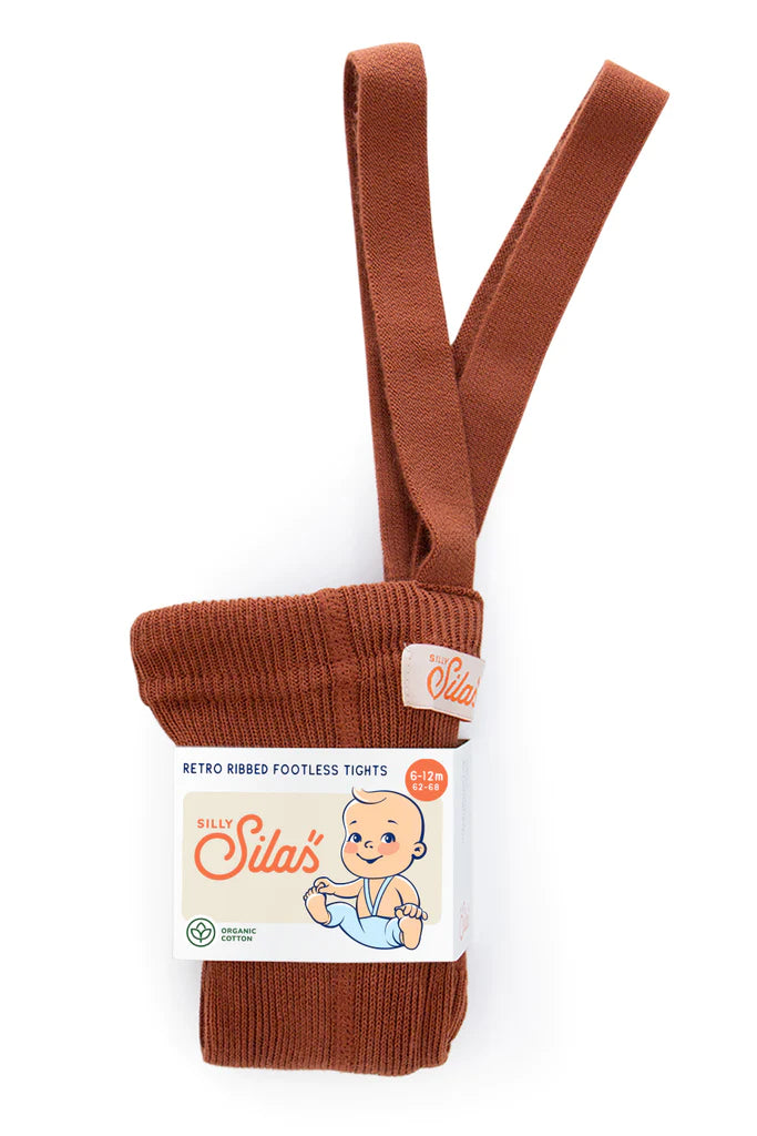 Silly Silas Footless Cotton Tights - Cinnamon