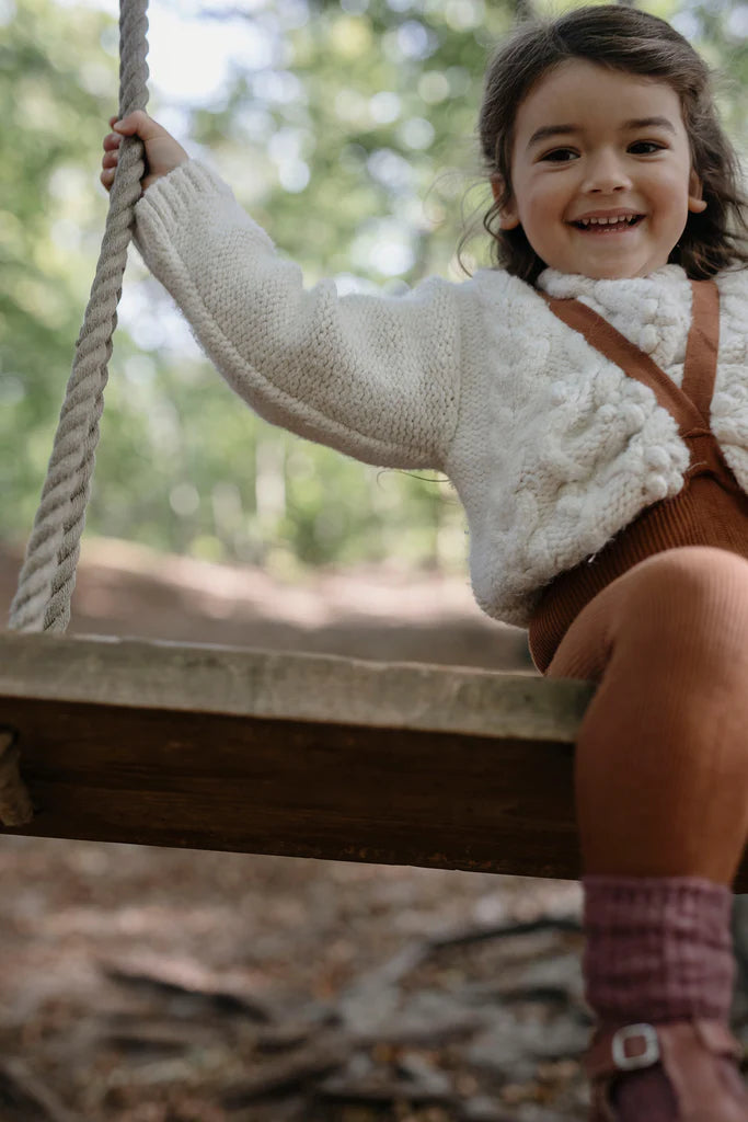 Silly Silas Footless Cotton Tights - Cinnamon