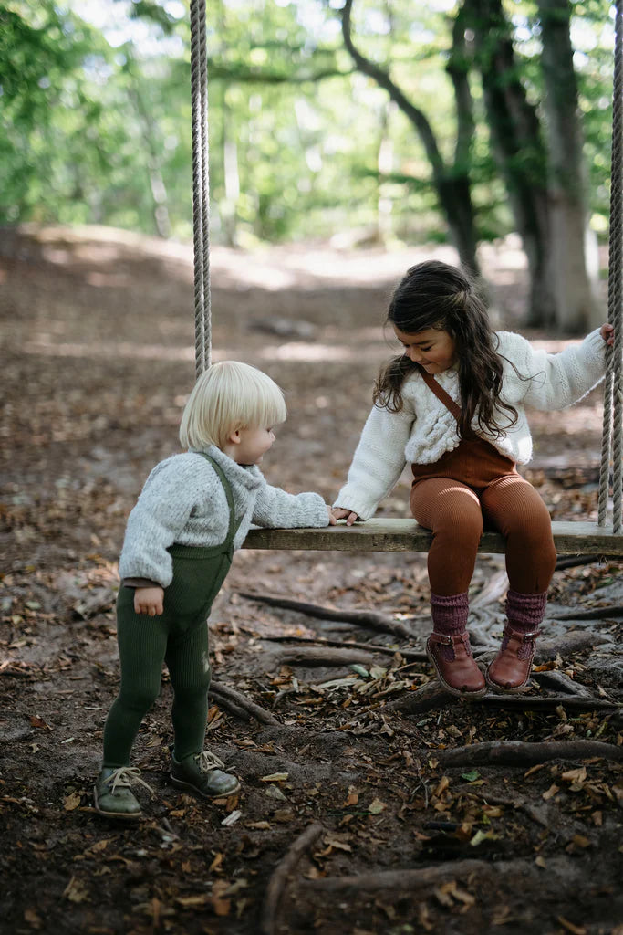 Silly Silas Footless Cotton Tights - Cinnamon