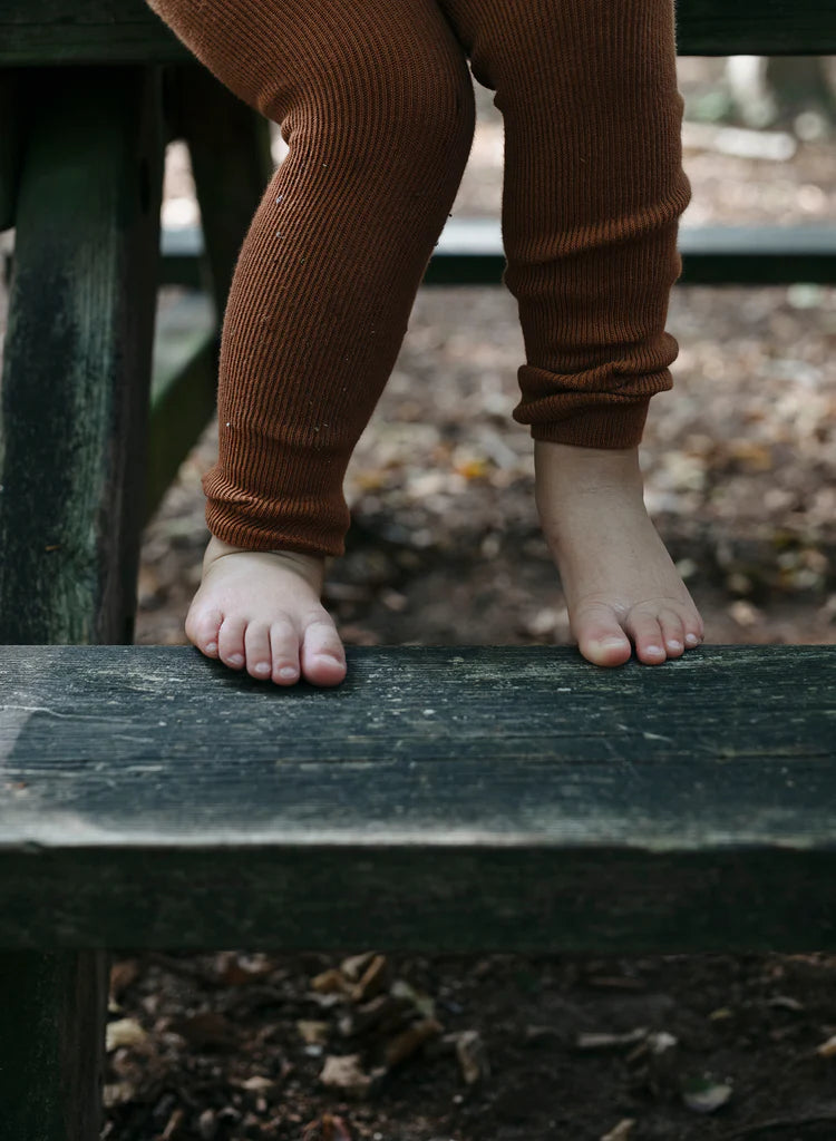 Silly Silas Footless Cotton Tights - Cinnamon