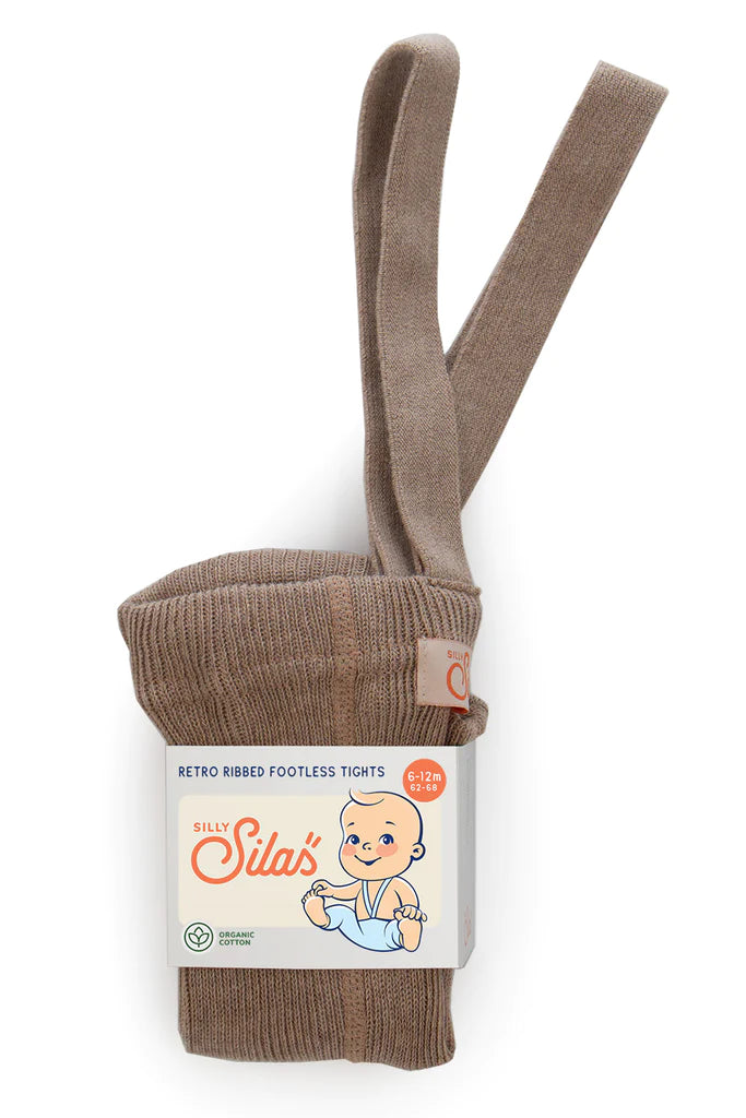 Silly Silas Footless Cotton Tights - Cocoa Blend