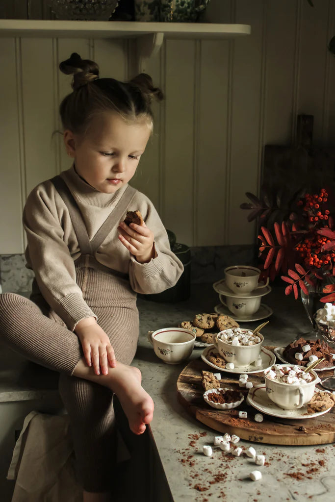 Silly Silas Footless Cotton Tights - Cocoa Blend