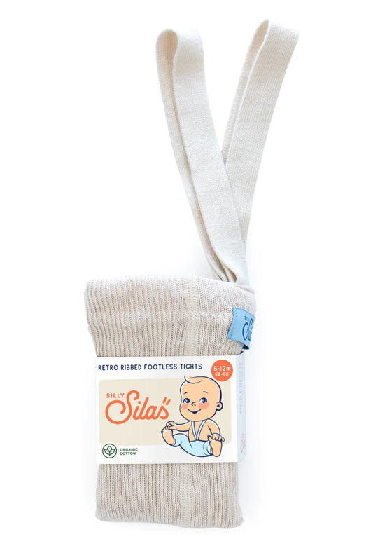Silly Silas Footless Cotton Tights - Cream Blend