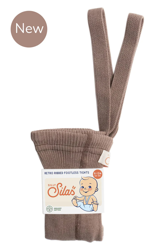Silly Silas Footless Cotton Tights - Granola